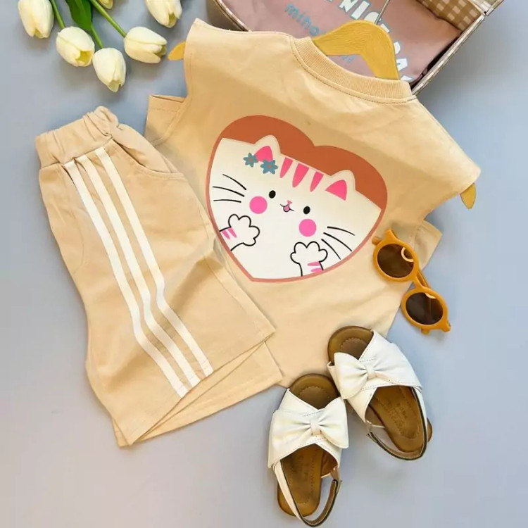 تاپ شلوارک گربه عاشق، بچگانه، دخترانه